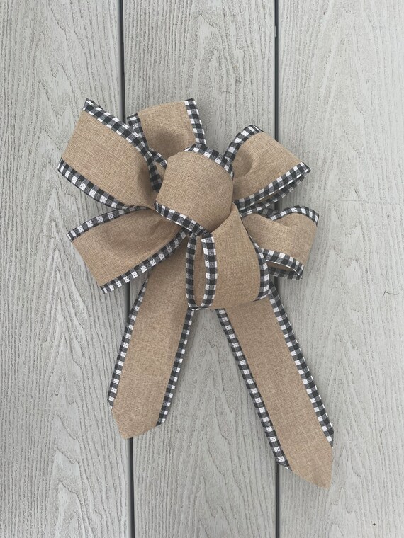 Readymade Bows Handmade Bows Pre-made Bows for Wreaths, Presents,  Christmas. Black & White Bows Burlap Bows Made to Order 