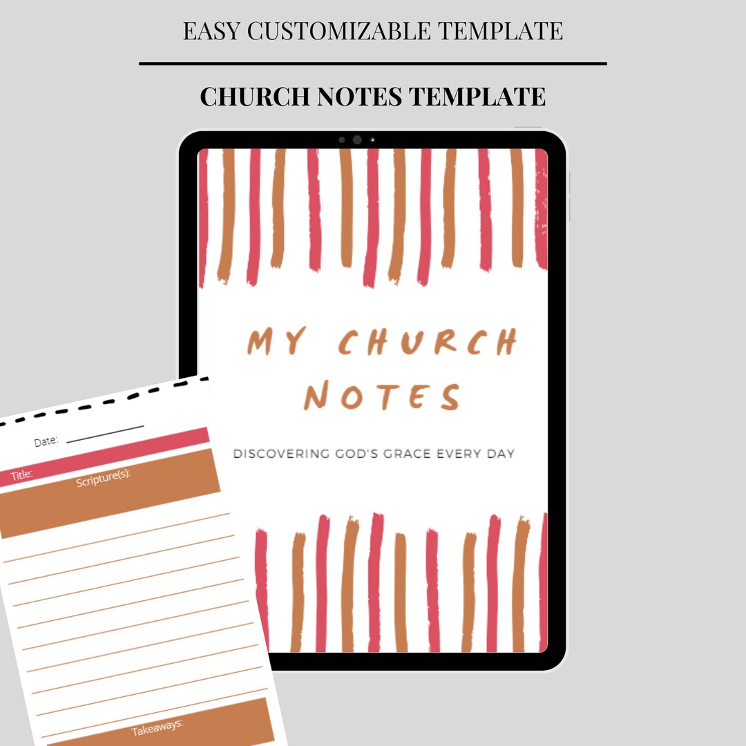 Customizable Church Notes Journal - Etsy