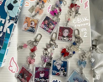 Blue lock keychains volume 2, blue lock anime, blue lock, blue lock bag charm, blue lock character, blue lock y2k keychain, anime keychain