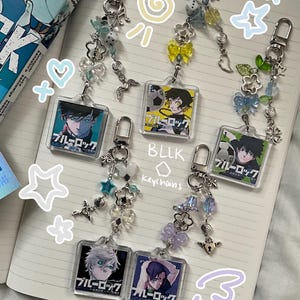 Blue lock keychains, blue lock anime, blue lock, Isagi Yoichi, blue lock bag charm, blue lock character keychains, blue lock keychain y2k