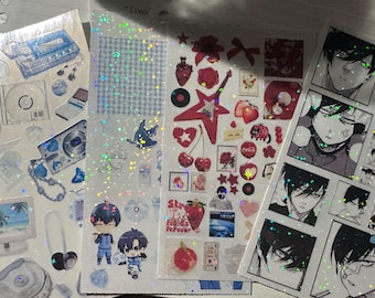 Custom sticker sheets, custom character stickers, fandom stickers, anime stickers, sticker sheets, aesthetic stickers || READ DESCRIPTION <3