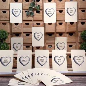 Conversation Cartes Flash Saint-Valentin Coeurs doux et petits coeurs | Lot de 35 | Uni ou guirlande | Décoration de ferme, Rustique, Journal indésirable, Cadeau, Rétro