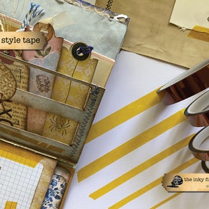 Vintage-Tape Grungy Klebeband | Altes Transparentes Klebeband | Antikes Klebeband | Retro Klebeband | Cellophan Tape, Junk Journal Tape, Scrapbooking