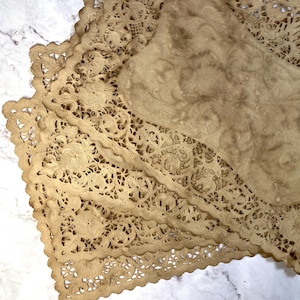 Vintage Doily Placemats Vintage French Lace Aged Doilies | Wedding Place Setting, Dinner Party, Tea Party, Elegant, Rustic, Farmhouse