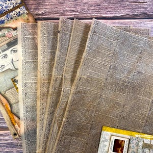 Glassine Newsprint Coffee Dyed Paper Sheets Transparent | 5 Large Sheets  | Grungy Paper, Glassine Paper, Junk Journal Supplies, Ephemera