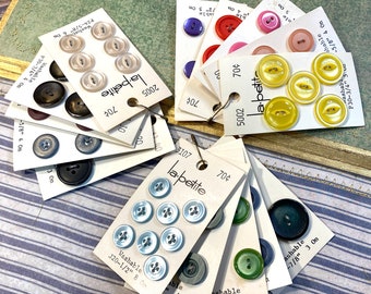 Vintage Button Cards | 5 Button Cards | Choose Color Family | Junk Journal Supply, Ephemera, Scrapbooking, Vintage Ephemera, Junk Journaling