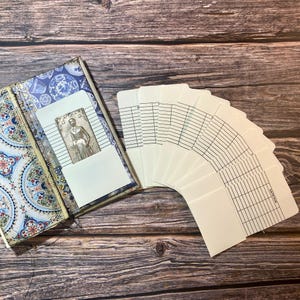 図書館カードポケット ジャンクジャーナルポケット レトロ 期日印刷 | 選択: 10、20、50 | ジャンクジャーナルサプライ、エフェメラ、ジャンクジャーナルペーパー