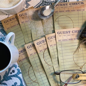 Koffiegeverfde gastencheques | 10 | Junk Journal Paper, Junk Journal Supply, Mixed media, Tijdelijke verschijnselen, Collage, Scrapbooking, Koffiegekleurd