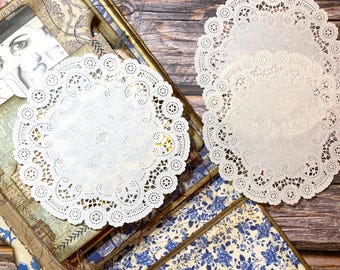 Vintage Embossed Lace Paper Doilies: 1960s Ephemera, Junk Journal Supplies