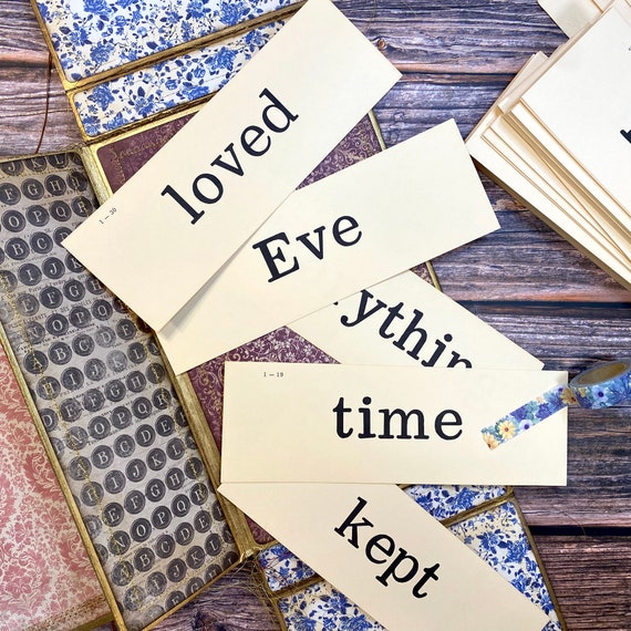 Vintage Vocabulary Cards Large Flashcards | 5 Cards | Vintage Ephemera, Junk Journal Supplies, Scrapbooking, Mixed Media, Journaling Prompts