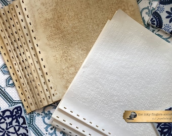 Vintage Braille Paper | Plain Or Espresso Coffee Dyed | 5 Pages | Vintage Paper, Junk Journaling, Junk Journal Supplies, Mixed Media