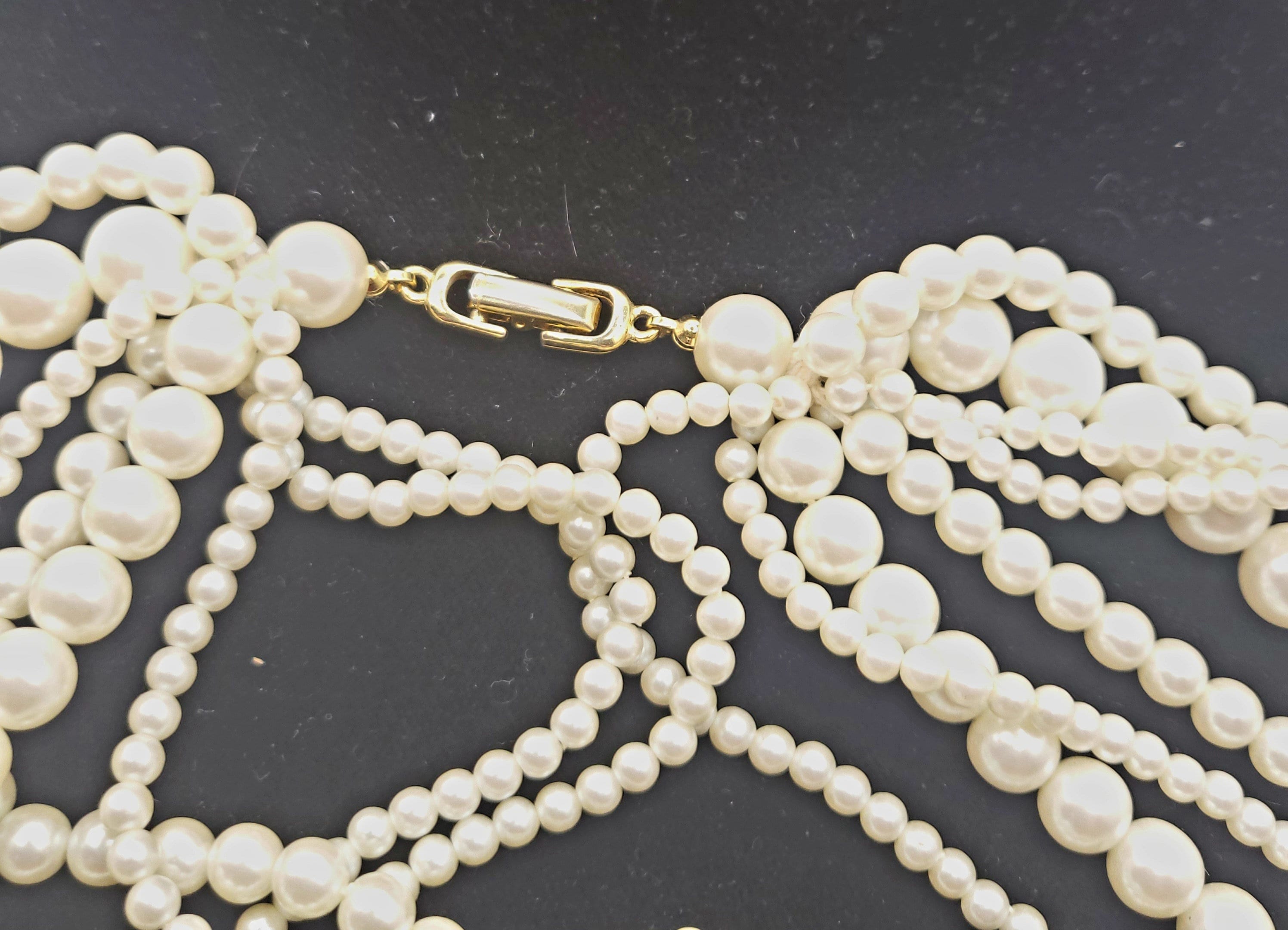 Vintage Pearl glass Pearl 8 Strands. Necklace - Etsy