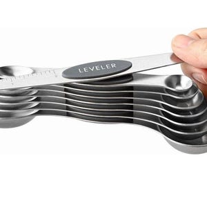 Magnetic Dual Sided Measuring Spoons With Leveler Set of 8-3 Colors to ...