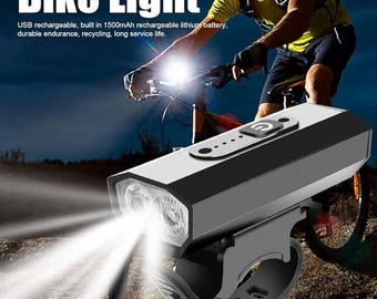 USB Rechargeable LED Bicycle Headlight Bike Head Light Front Rear Lamp Cycling