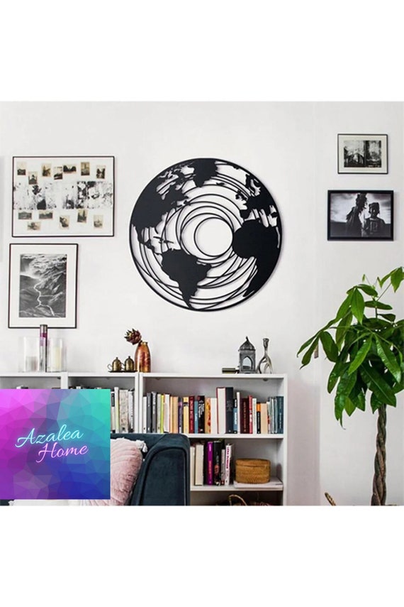 The Earth Metal Wall Art Earth Metal Wall Decor Etsy