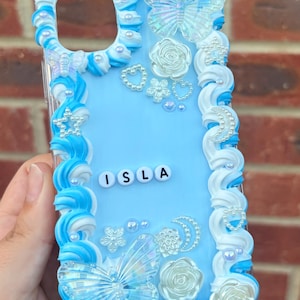 Personalized Baroque Decoden Phone Case: Custom Cream Piped Resin Charm iPhone Samsung