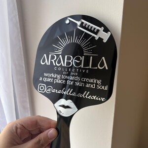 Personalised Aesthetics Handheld Mirror, Custom Botox Logo Mirror, Lip Filler Photo Prop, Injector Nurse image 7