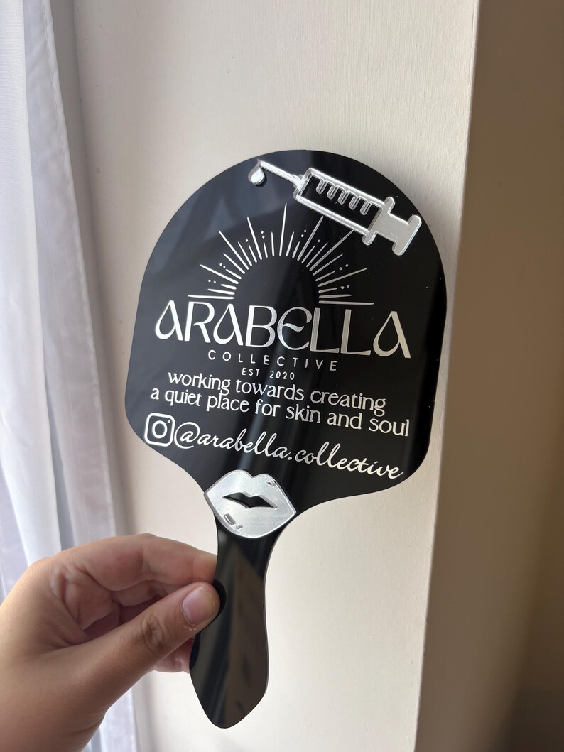Personalised Aesthetics Handheld Mirror, Custom Botox Logo Mirror, Lip Filler Photo Prop, Injector Nurse image 7