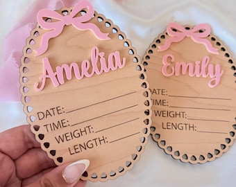 Baby Birth Announcement Sign, Baby Name Sign With Birth Stats, Hospital Birth Announcement, New Baby Gift, Nursery Decor, Newborn Photo Prop