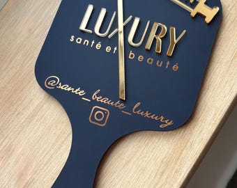 Custom Aesthetics Logo Handheld Mirror, Hairdresser Branded Mirror, Salon Decor, Beauty Branding Tool