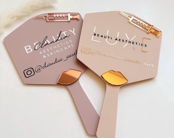 Custom Aesthetics Mirror Logo | Branded Injector Botox Mirror | Med Spa Clinic Signage | Lip Filler