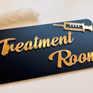 Personalized Salon Door Sign: 3D Acrylic Treatment Room Decor