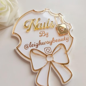 Personalized Acrylic Nailfie Photo Prop: 3D Bow Nail Art Decor