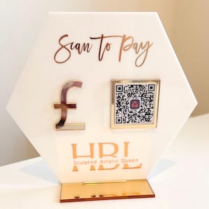 Custom Acrylic QR Code Payment Sign | Salon Counter Decor | Payment Method