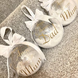 Personalised Christmas Bauble | Christmas Feather Baubles | Custom Bauble | Baby Shower gift | Christmas Ornaments | First Christmas Decor