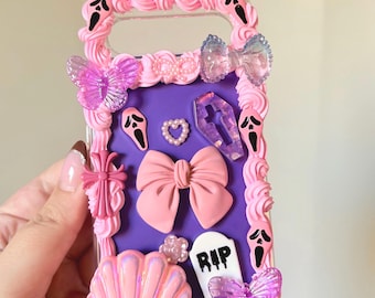 Handmade Decoden Phone Case For IPhone 14 15 16 17, Halloween Resin Charm Cover, IPhone Accessories, Case For Samsung Galaxy & Google Pixel