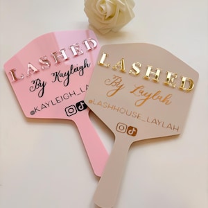 Custom Eyelash Technician Mirror Prop | Handheld Social Media Prop | Lash Tech Gift | Lash Extension Face Paddle | Salon Decor | Aesthetics