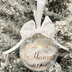 Personalized Feather Christmas Bauble, Custom Family Name Ornament
