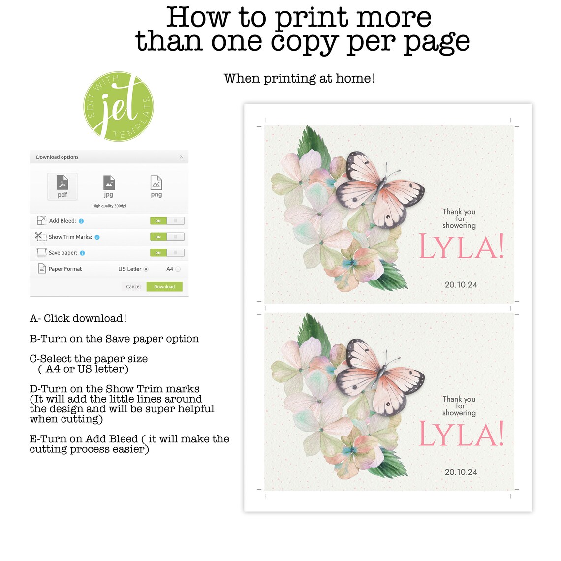 Butterfly Baby Shower Thank You Cards With Picture Baby in Etsy