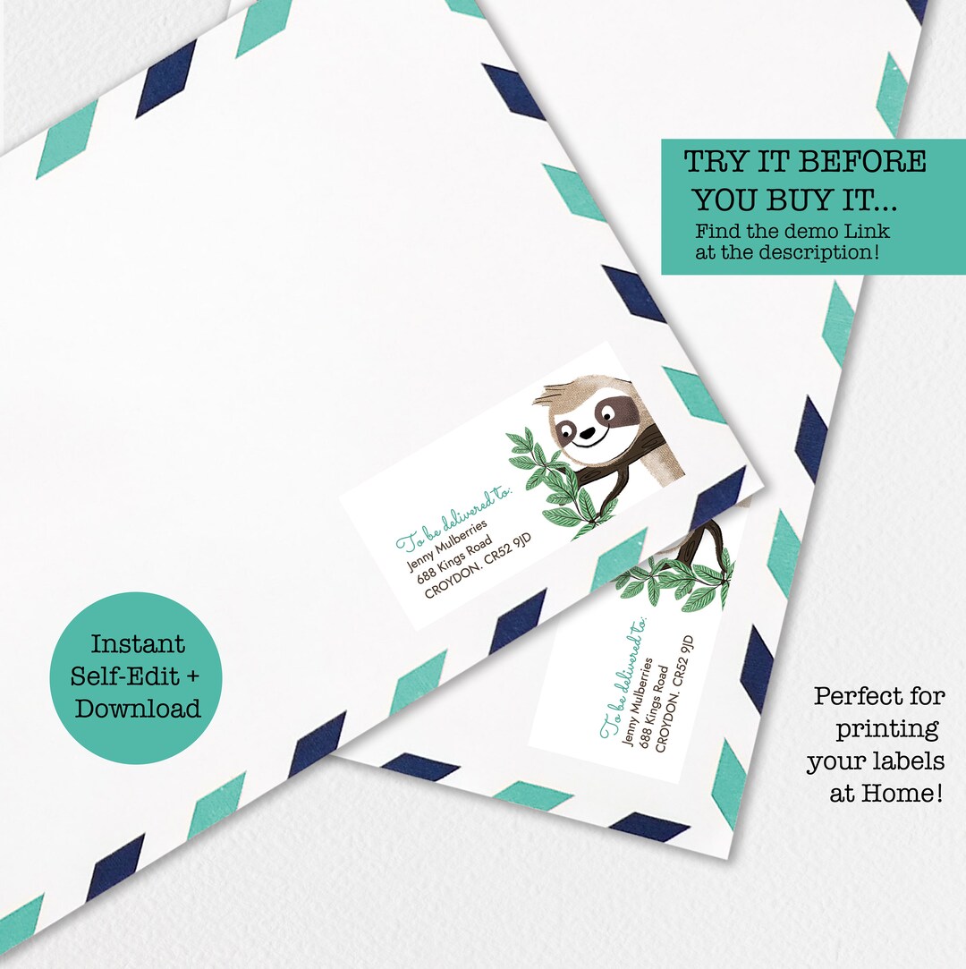 Safari Jungle Baby Shower Personalised Guest Address Delivery Etsy