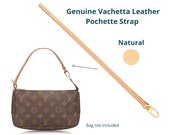 Genuine Natural Vachetta Leather Shoulder Strap for Pochette Accessoires Strap Bag Bags Purse Vachetta Strap Pochette Strap