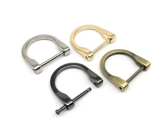 4 x Metal Detachable Open Removable Shackle Rod Screw Leather Shoulder Hand Bag Strap Belt Web Dee D Ring Buckle Clasp Repair DIY
