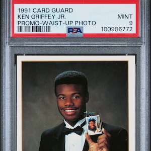 1991 Ken Griffey Jr Rare Card Guard Promo-Karte - PSA 9 MINT Mariners, Reds Collectables