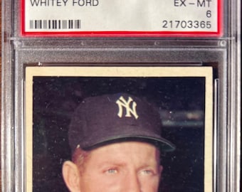 Topps #160 Whitey Ford 1961 Cartão PSA 6 EX-MT