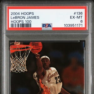 2004 Creolen 100 Lebron James #136 PSA 6 MINT SP Individuell nummeriert als #99/100 Lakers Cavs Foil - Sehr seltene Karte, nur 100 je produziert