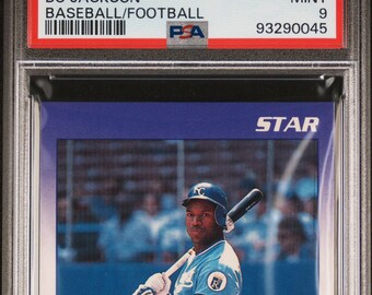 1990 Star Bo Jackson Card, #8, PSA 9 Mint, Kansas City Royals Collectible