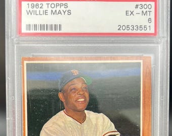 1962 Topps #300 Willie Mays HOF S.F. Giants HOF PSA 6 Ex-Mt
