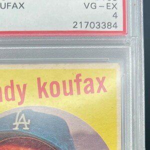 1959 Topps Sandy Koufax #163 PSA 4 Los Angeles Dodgers HOF