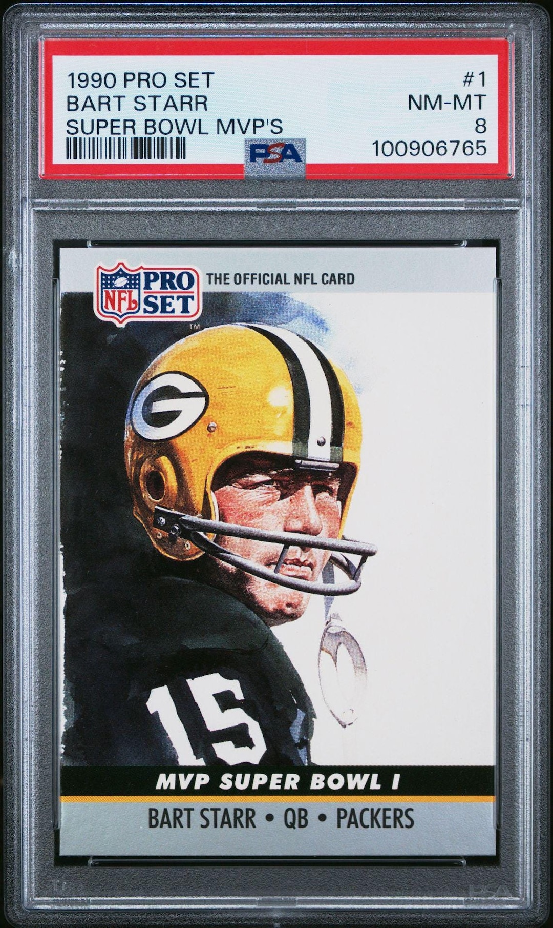 1990 Pro Set 1 Bart Starr Super Bowl Mvp's Football Card PSA 8 Nmmt