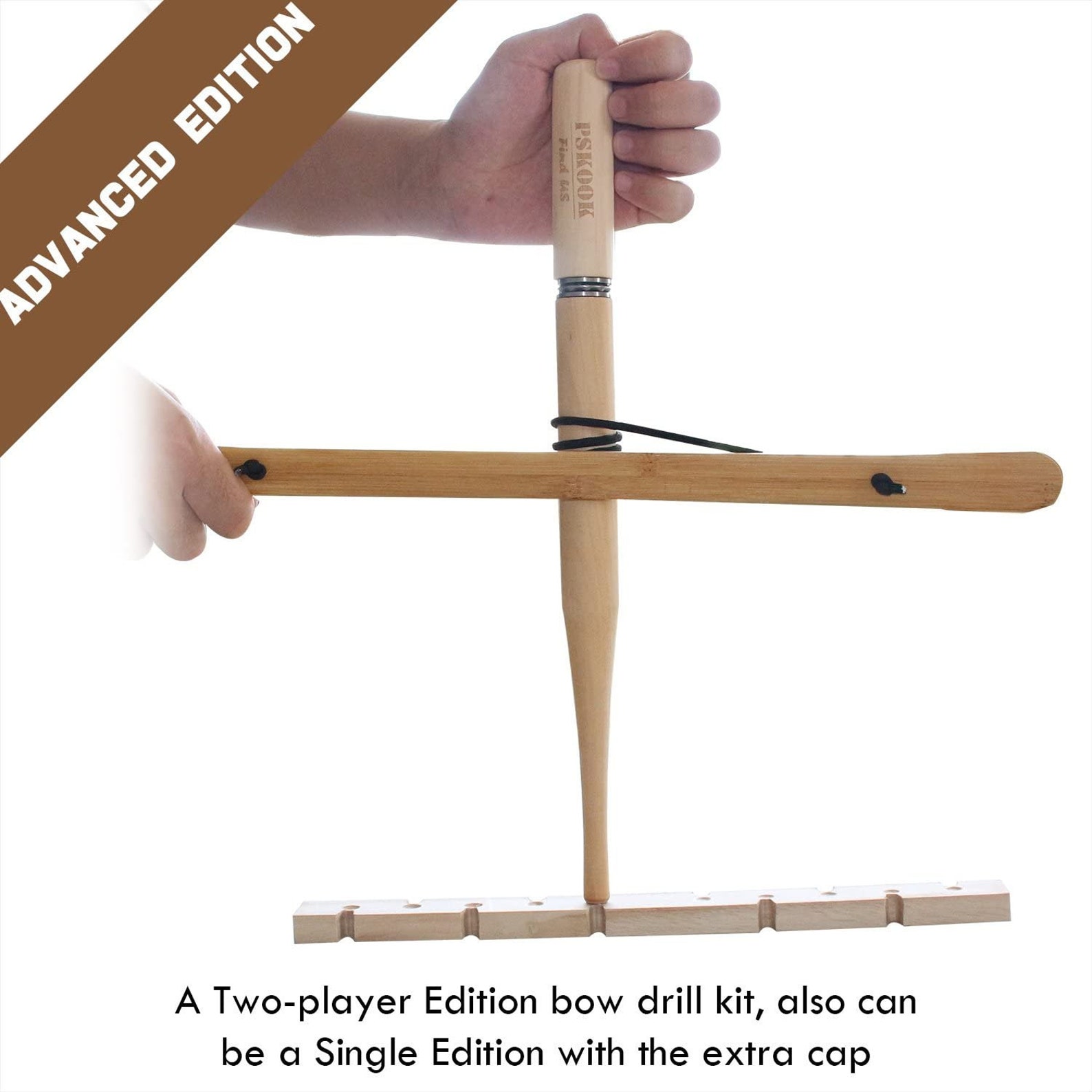 Bow Drill Kit Fire Starter Primitive Wood Survival Practice Etsy