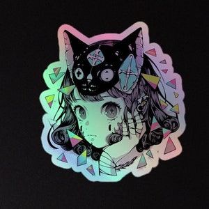 Gorgeous Gaze: Side-Profile Portrait of a Fabulous Anime Girl Sticker for  Sale by kaiolet