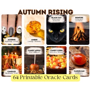 Deck Oracle imprimable Autumn Rising | Cartes Oracle d’automne imprimables | 64 cartes | Oracle numérique | Cartes de Tarot téléchargeables instantanément