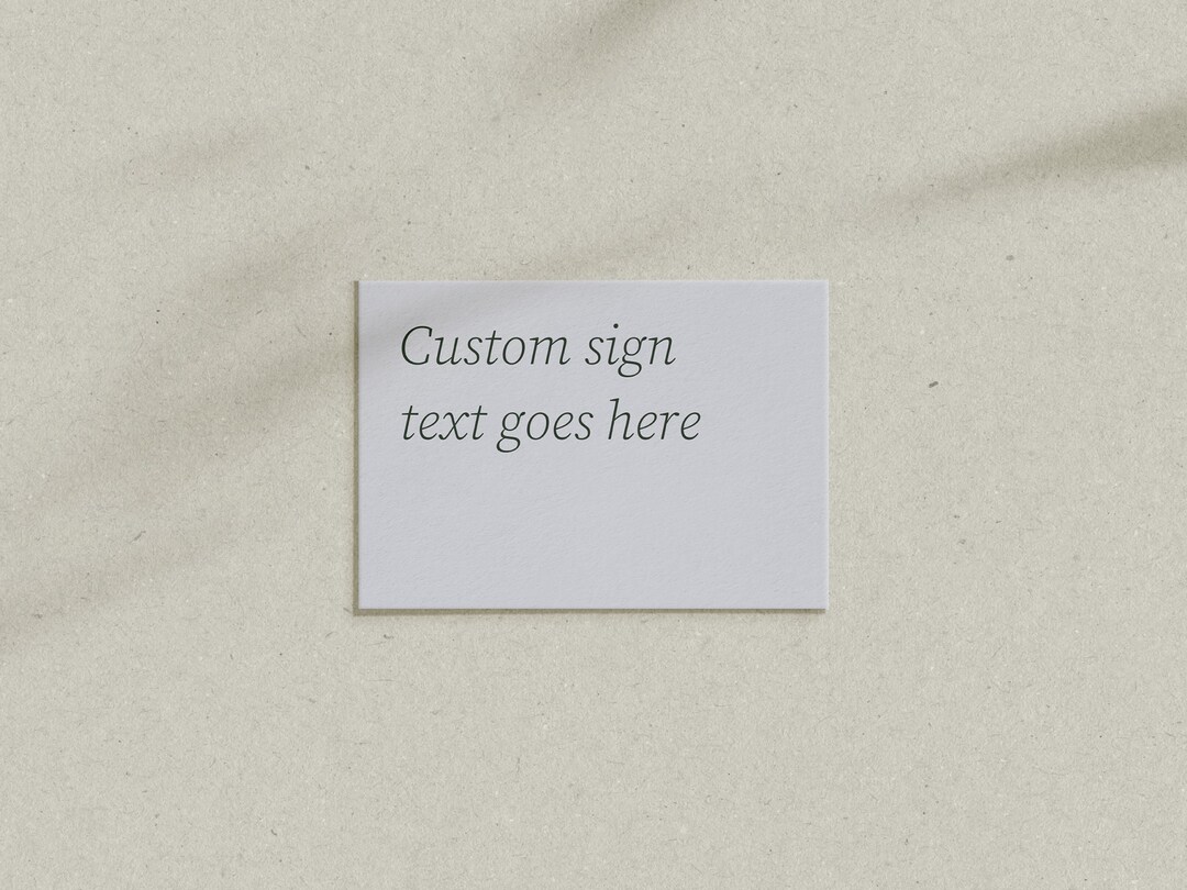 Minimalist Custom Small Sign Template for Effortless and Modern Wedding ...