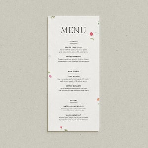 ROSA modern Floral Menu Template • Elegant and Minimalist, Wedding ...