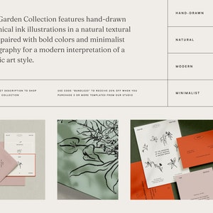 Op de afbeelding: Een set huwelijksuitnodigingen met een minimalistisch ontwerp met handgetekend botanische illustraties in zwarte inkt. De uitnodigingen zijn gedrukt op wit papier en hebben een natuurlijke, textuur. De tekst op de uitnodigingen luidt "To the wedding of" en "Save the Date".