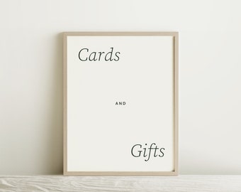 Minimalist Cards and Gifts Sign Template for Effortless and Modern Wedding, Digital Download (Soleil)
